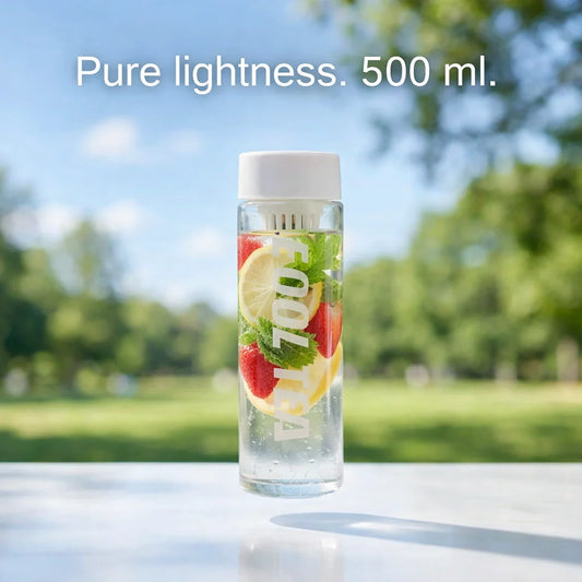 Portable bottle with built-in anti-pulp filter